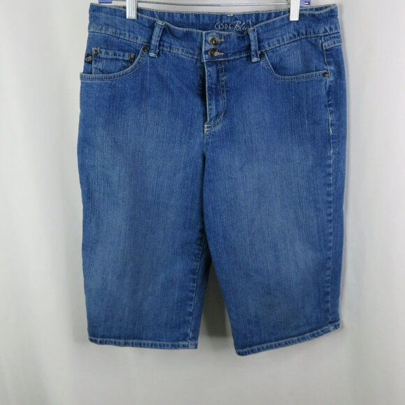 Code Bleu Capris Jeans Size 12 Blue Denim Wash Distressed Faded - Picture 2 of 10